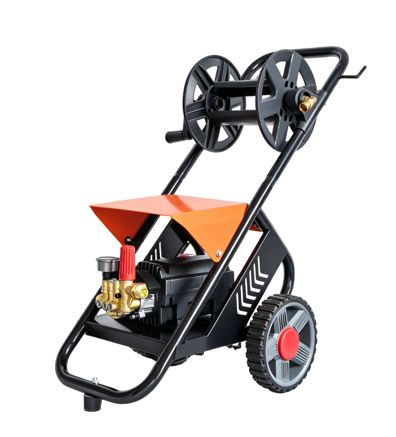 Two-Wheel Trolley Washer with Upper Reel · Black / Orange