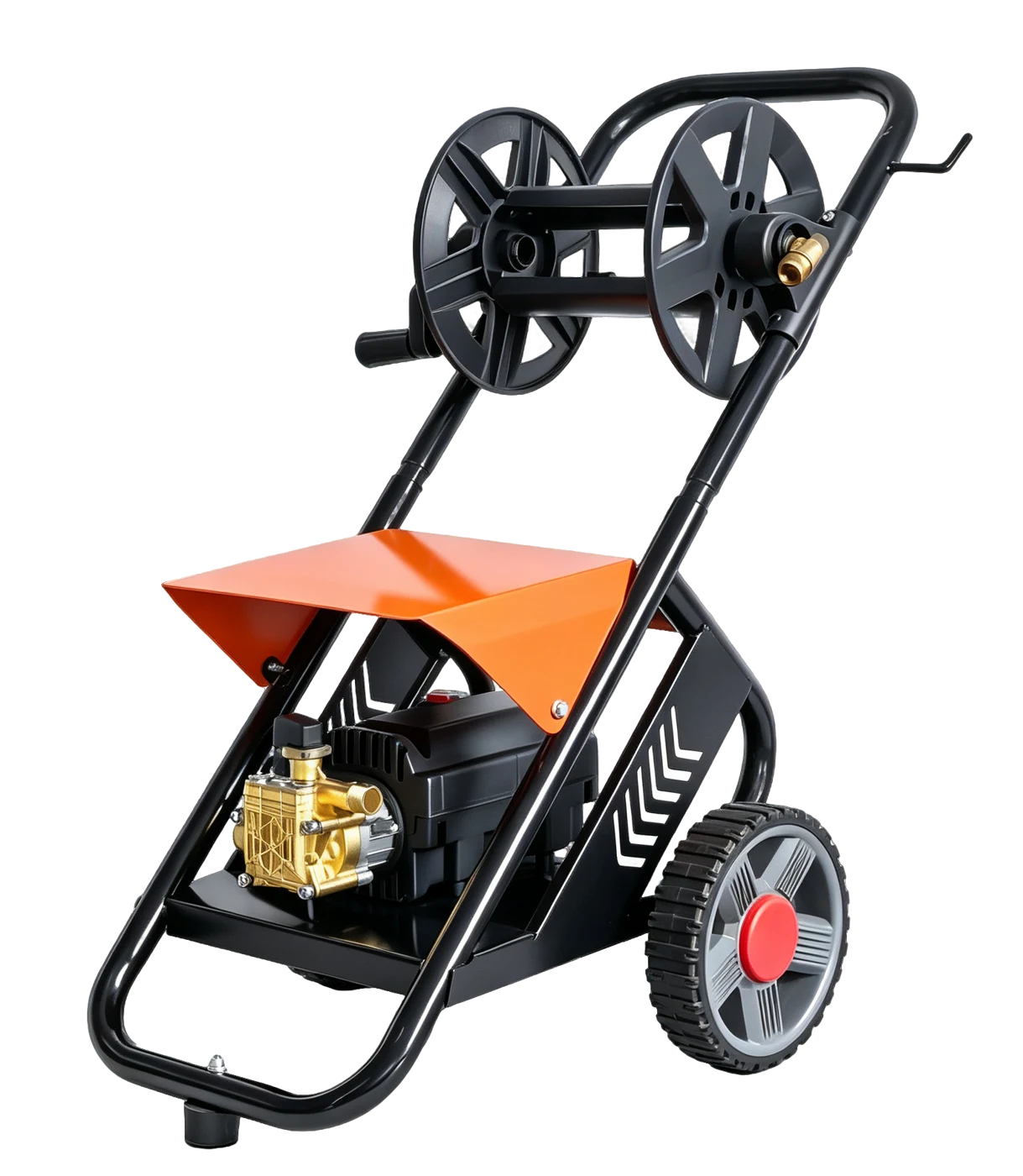 Two-Wheel Trolley Washer with Upper Reel · Black / Orange